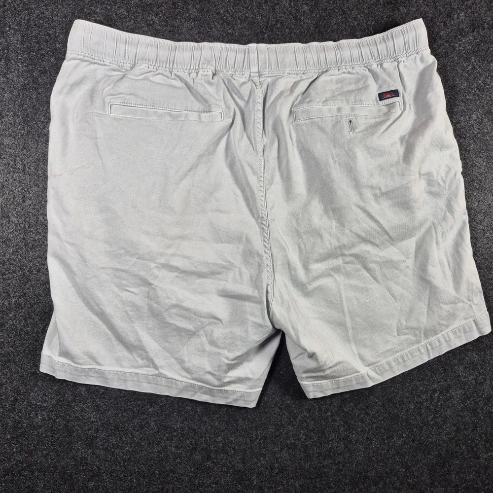 Faherty Mens XXL Light Gray Organic Cotton Linen Blend Drawstring Casual Shorts